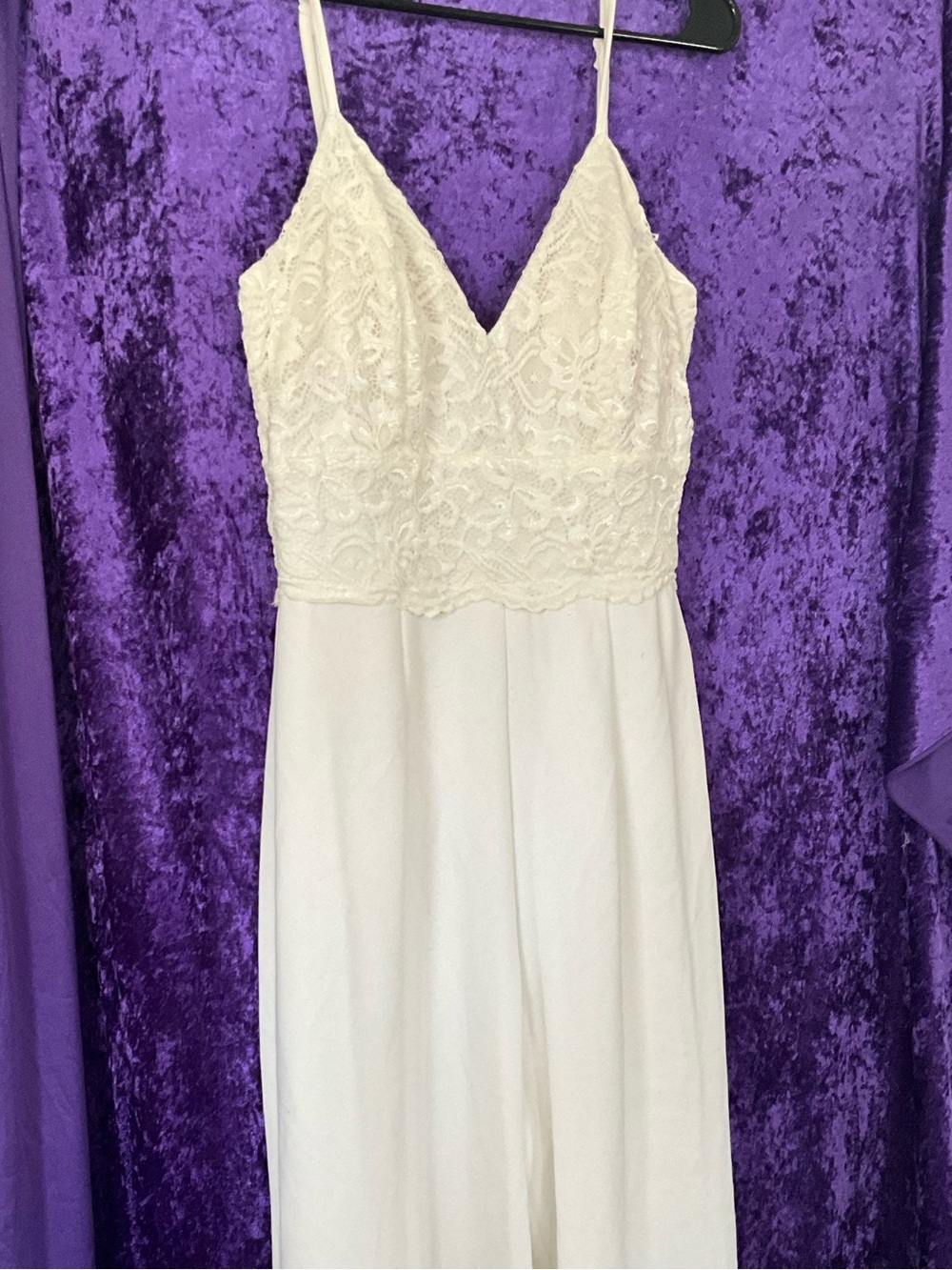Alya White Lace Bodice Spaghetti Strap Jumpsuit